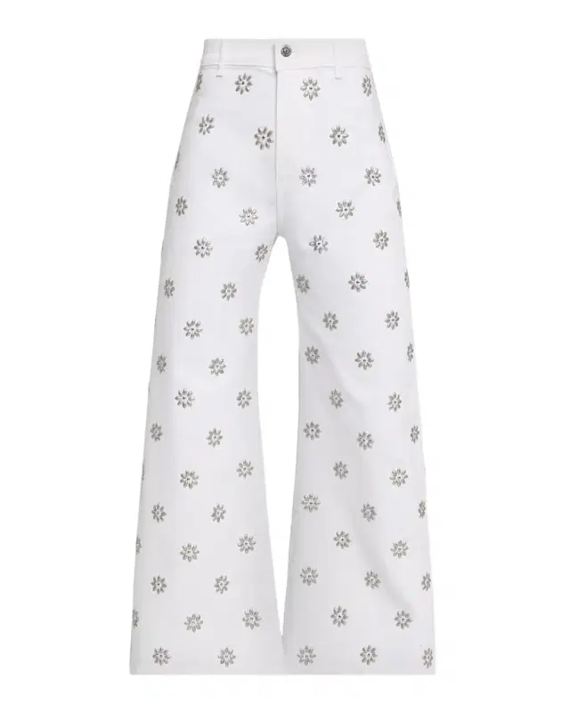 Veronica Beard Grant High-Rise Embellished Wide-Leg Jeans