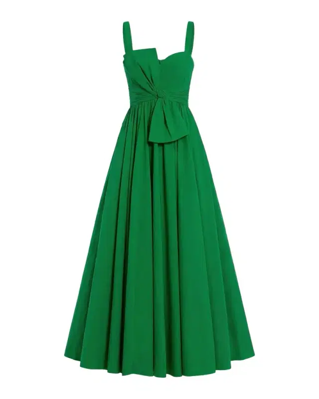Sweetheart Bow-Front Faille Gown