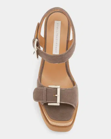 Stella McCartney 120mm Sneak-Elyse Vegan Suede Platform Sandals | Thumbnail 3
