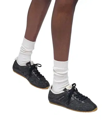 Marc Jacobs The 400 Bleecker Denim and Leather Low-Top Sneakers | Thumbnail 1