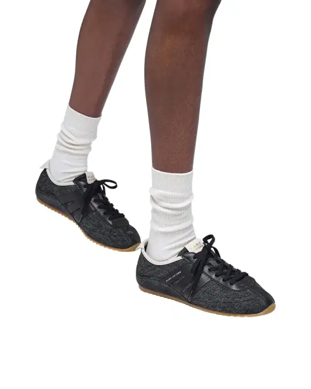 Marc Jacobs The 400 Bleecker Denim and Leather Low-Top Sneakers