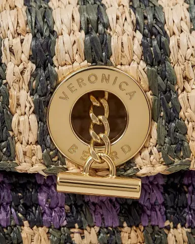Veronica Beard Anchor Striped Raffia Clutch Bag | Thumbnail 3