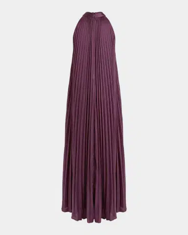 Mac Duggal High-Low Pleated Satin Trapeze Gown | Thumbnail 5