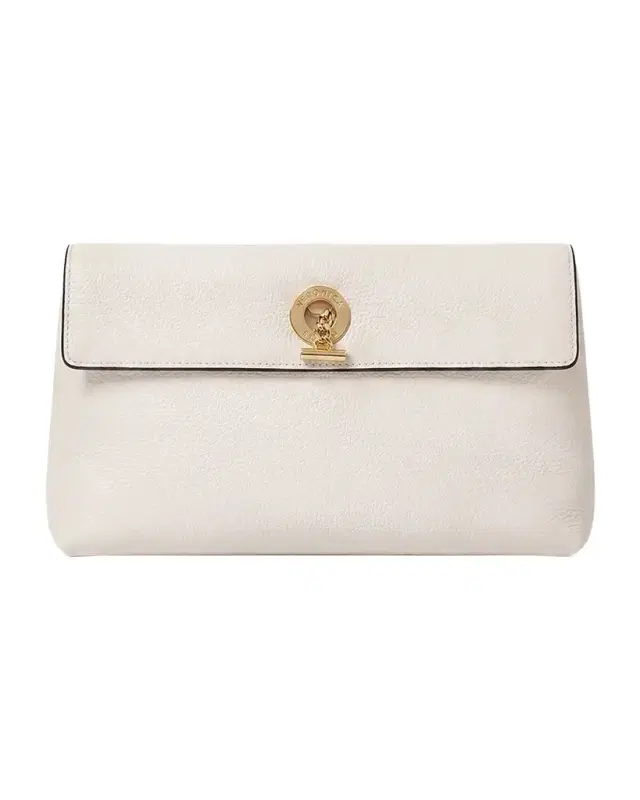 Anchor Leather Fold-Over Clutch Bag