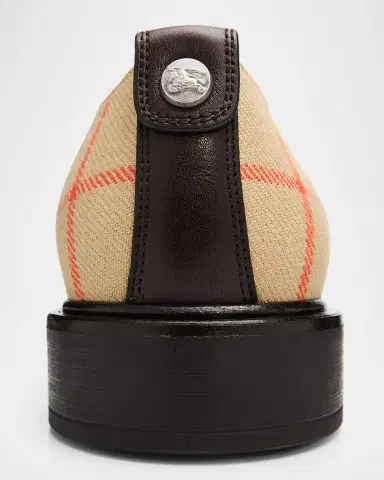 Burberry Men's Pembroke Check Tweed Derby Shoes | Thumbnail 2