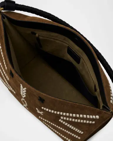 Veronica Beard Vida Suede Embroidered Whipstitch Top-Handle Bag | Thumbnail 4 Veronica Beard Vida Suede Embroidered Whipstitch Top-Handle Bag | Thumbnail 4