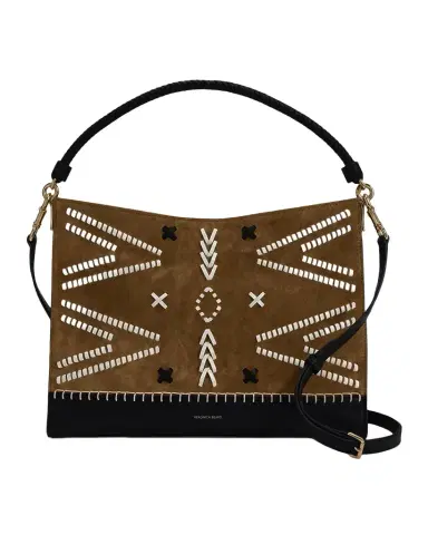 Veronica Beard Vida Suede Embroidered Whipstitch Top-Handle Bag | Thumbnail 1 Veronica Beard Vida Suede Embroidered Whipstitch Top-Handle Bag | Thumbnail 1