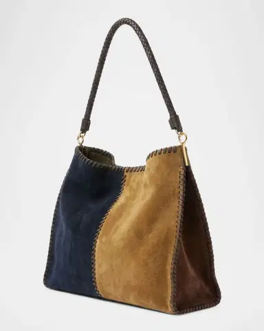 Veronica Beard Vida Colorblock Suede Shoulder Bag | Thumbnail 3