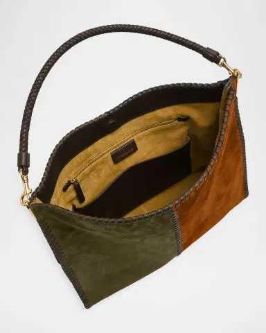 Veronica Beard Vida Colorblock Suede Shoulder Bag | Thumbnail 4