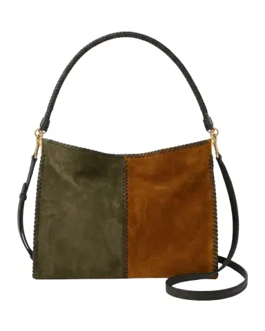 Veronica Beard Vida Colorblock Suede Shoulder Bag | Thumbnail 1