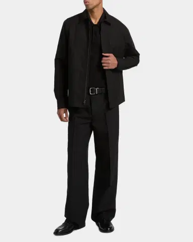 Vince Men's Cotton and Nylon Concealed-Zip Overshirt | Thumbnail 2 Vince Men's Cotton and Nylon Concealed-Zip Overshirt | Thumbnail 2