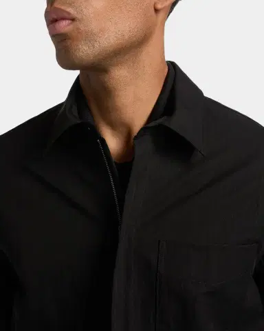 Vince Men's Cotton and Nylon Concealed-Zip Overshirt | Thumbnail 5 Vince Men's Cotton and Nylon Concealed-Zip Overshirt | Thumbnail 5