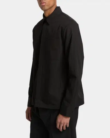Vince Men's Cotton and Nylon Concealed-Zip Overshirt | Thumbnail 7 Vince Men's Cotton and Nylon Concealed-Zip Overshirt | Thumbnail 7