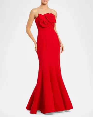 Mac Duggal Strapless Crepe Mermaid Gown | Thumbnail 2