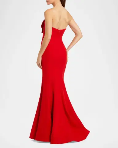 Mac Duggal Strapless Crepe Mermaid Gown | Thumbnail 3