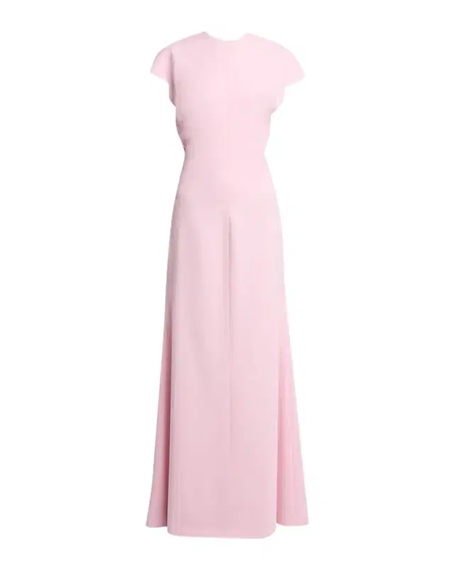 Jil Sander Open Back Short-Sleeve Long Wool Dress