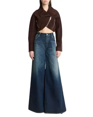 Alaïa Cropped Suede Biker Jacket | Thumbnail 1 Alaïa Cropped Suede Biker Jacket | Thumbnail 1