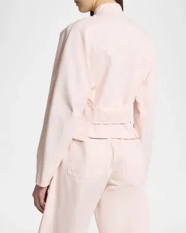 Alaïa Curved-Sleeve Denim Zip Jacket | Thumbnail 2