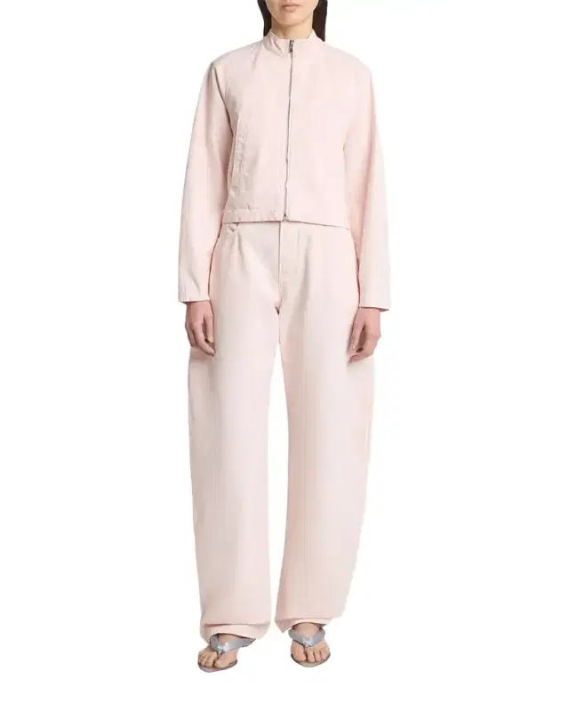 ALAÏA Curved-Sleeve Denim Zip Jacket