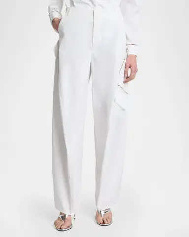 Alaïa Lace-Inset Barrel-Leg Cargo Pants | Thumbnail 3 Alaïa Lace-Inset Barrel-Leg Cargo Pants | Thumbnail 3