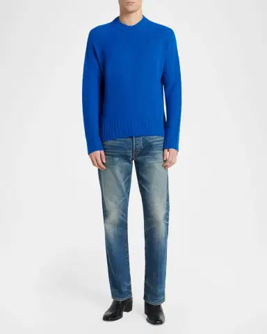 Tom Ford Men's Brushed Cashmere Raglan Crewneck Sweater | Thumbnail 2 Tom Ford Men's Brushed Cashmere Raglan Crewneck Sweater | Thumbnail 2