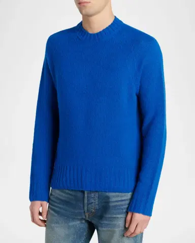 Tom Ford Men's Brushed Cashmere Raglan Crewneck Sweater | Thumbnail 4 Tom Ford Men's Brushed Cashmere Raglan Crewneck Sweater | Thumbnail 4