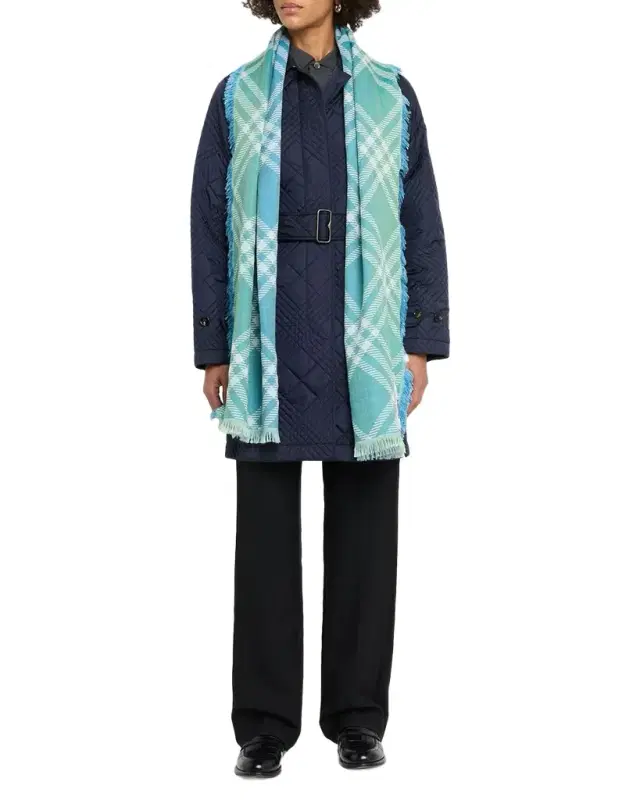 Burberry Men 's Wool and Silk Gradient Check Scarf