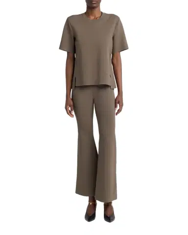 Stella McCartney Compact Knit Iconic Flared Pants | Thumbnail 1 Stella McCartney Compact Knit Iconic Flared Pants | Thumbnail 1