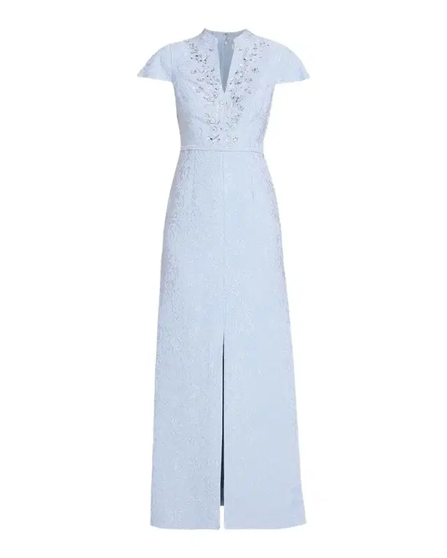 SACHIN BABI Charlotte Beaded Metallic Jacquard Gown