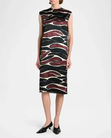 Marni Abstract Wave Sleeveless Midi Dress | Thumbnail 3 Marni Abstract Wave Sleeveless Midi Dress | Thumbnail 3