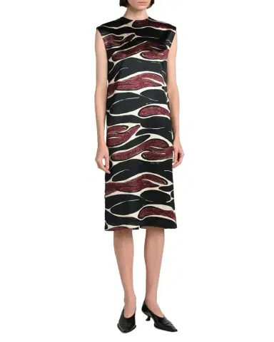 Marni Abstract Wave Sleeveless Midi Dress | Thumbnail 1 Marni Abstract Wave Sleeveless Midi Dress | Thumbnail 1