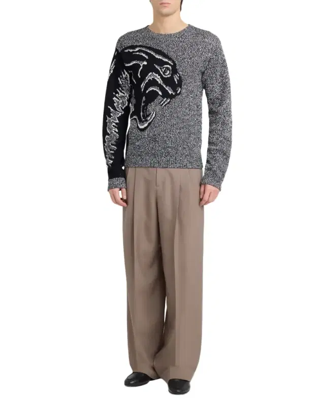 en 's aglia Panther Jacquard ouline Crewneck Sweater