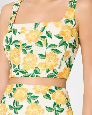 Milly Mel Floral-Embroidered Crop Top | Thumbnail 4