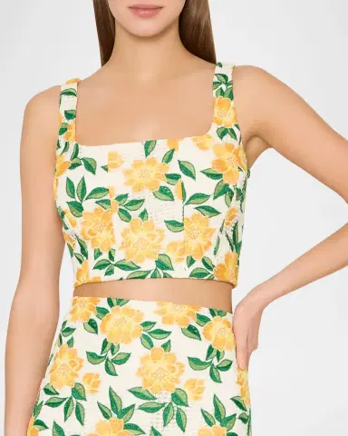 Milly Mel Floral-Embroidered Crop Top | Thumbnail 5