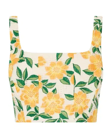 Milly Mel Floral-Embroidered Crop Top | Thumbnail 1