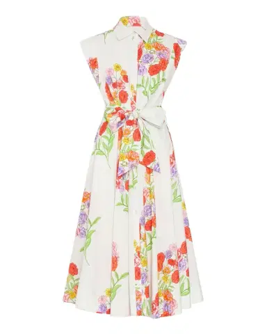 Milly Jules Paris Bouquet Cotton Poplin Midi Dress | Thumbnail 1 Milly Jules Paris Bouquet Cotton Poplin Midi Dress | Thumbnail 1