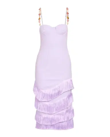 PatBo Gabriela Linen Fringe-Trim Midi Dress | Thumbnail 1 PatBo Gabriela Linen Fringe-Trim Midi Dress | Thumbnail 1