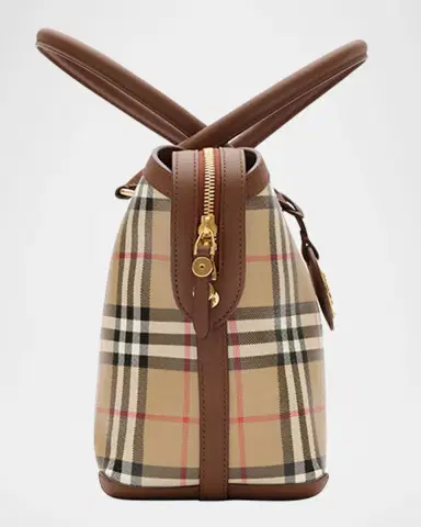 Burberry Small Coated Canvas Check Zip Tote Bag | Thumbnail 4 Burberry Small Coated Canvas Check Zip Tote Bag | Thumbnail 4