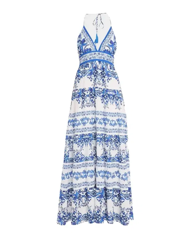 Karolina Tiered Halter Maxi Dress