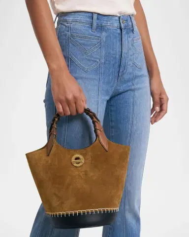 Veronica Beard Anchor Colorblock Suede & Leather Top-Handle Bag | Thumbnail 2 Veronica Beard Anchor Colorblock Suede & Leather Top-Handle Bag | Thumbnail 2