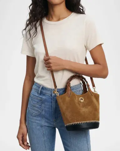 Veronica Beard Anchor Colorblock Suede & Leather Top-Handle Bag | Thumbnail 4 Veronica Beard Anchor Colorblock Suede & Leather Top-Handle Bag | Thumbnail 4