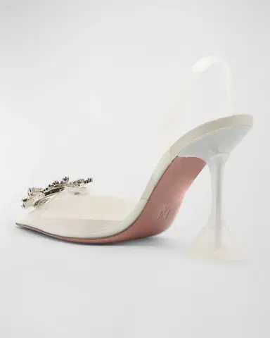 Amina Muaddi Begum 90mm 'Glass ' Slingback Pumps | Thumbnail 5 Amina Muaddi Begum 90mm 'Glass ' Slingback Pumps | Thumbnail 5