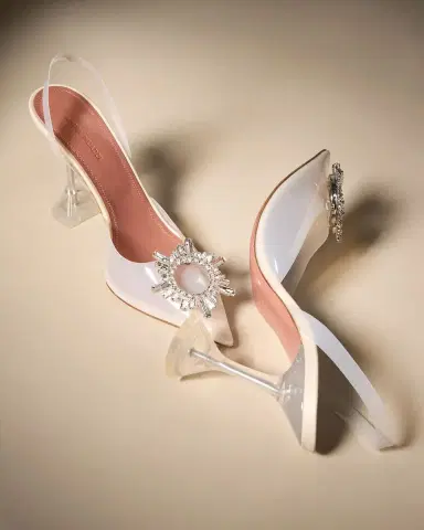 Amina Muaddi Begum 90mm 'Glass ' Slingback Pumps | Thumbnail 7 Amina Muaddi Begum 90mm 'Glass ' Slingback Pumps | Thumbnail 7