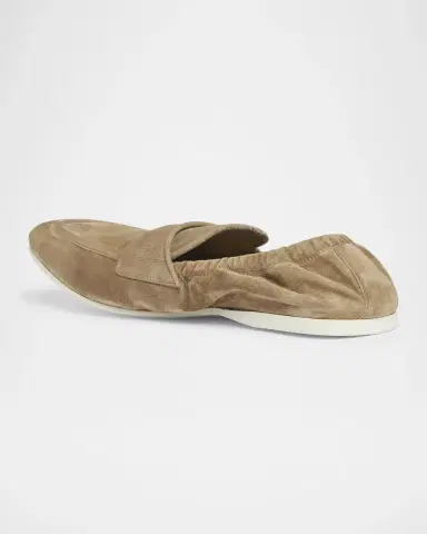 Dolce & Gabbana Men's Suede DG-Logo Elastic Penny Loafers | Thumbnail 3