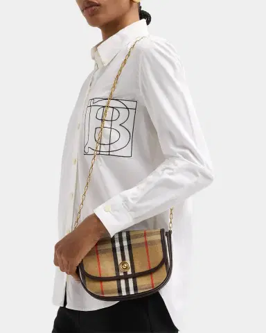 Burberry Highlands Mini Check Cotton-Blend Shoulder Bag | Thumbnail 3 Burberry Highlands Mini Check Cotton-Blend Shoulder Bag | Thumbnail 3