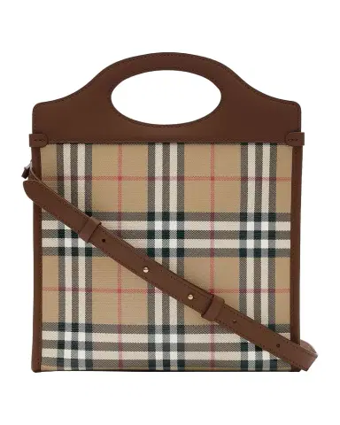 Burberry Mini Check Canvas & Leather Pocket Bag | Thumbnail 1 Burberry Mini Check Canvas & Leather Pocket Bag | Thumbnail 1