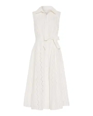 Milly Leya Sleeveless Eyelet Cotton Midi Dress | Thumbnail 1 Milly Leya Sleeveless Eyelet Cotton Midi Dress | Thumbnail 1
