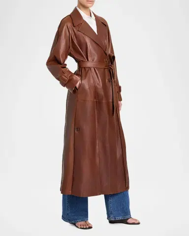 TWP Unfinished Business Leather Trench Coat | Thumbnail 3