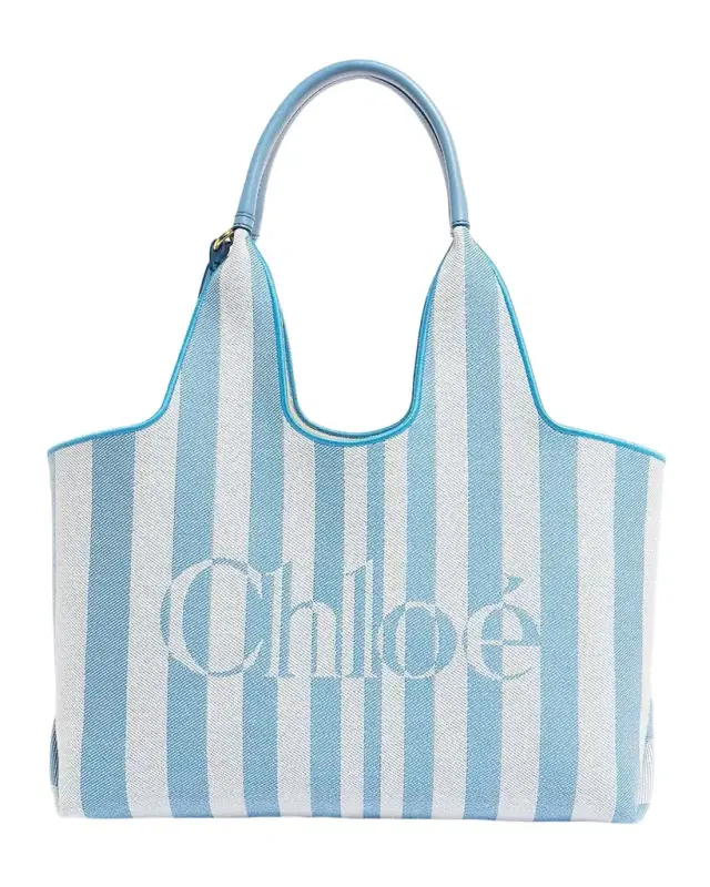 Chloe Stripy East-West Jacquard Tote Bag