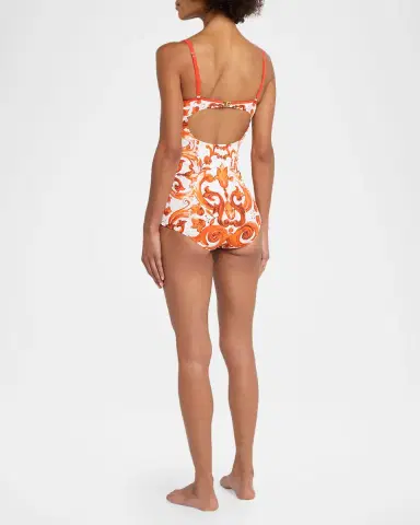 Dolce & Gabbana Majolica One-Piece Swimsuit | Thumbnail 2